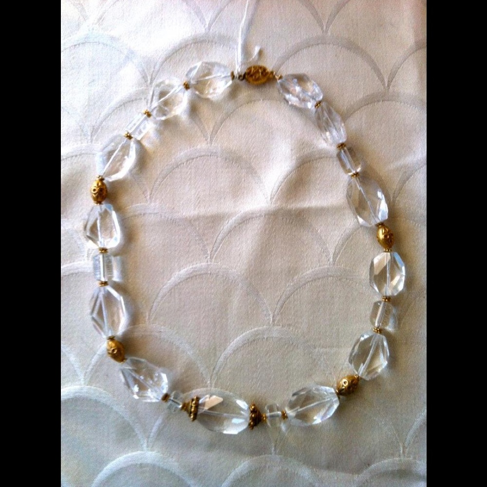 Crystal quartz and gold fill necklace
